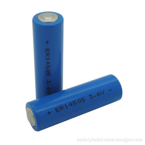 Li-SOCl2 Battery AA Size ER14505 with 3.6V Voltage and 2,400mAh Capacity, Used for Meters
